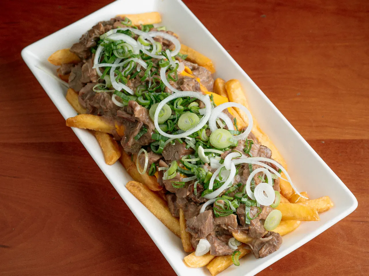 Cheese fries mechada