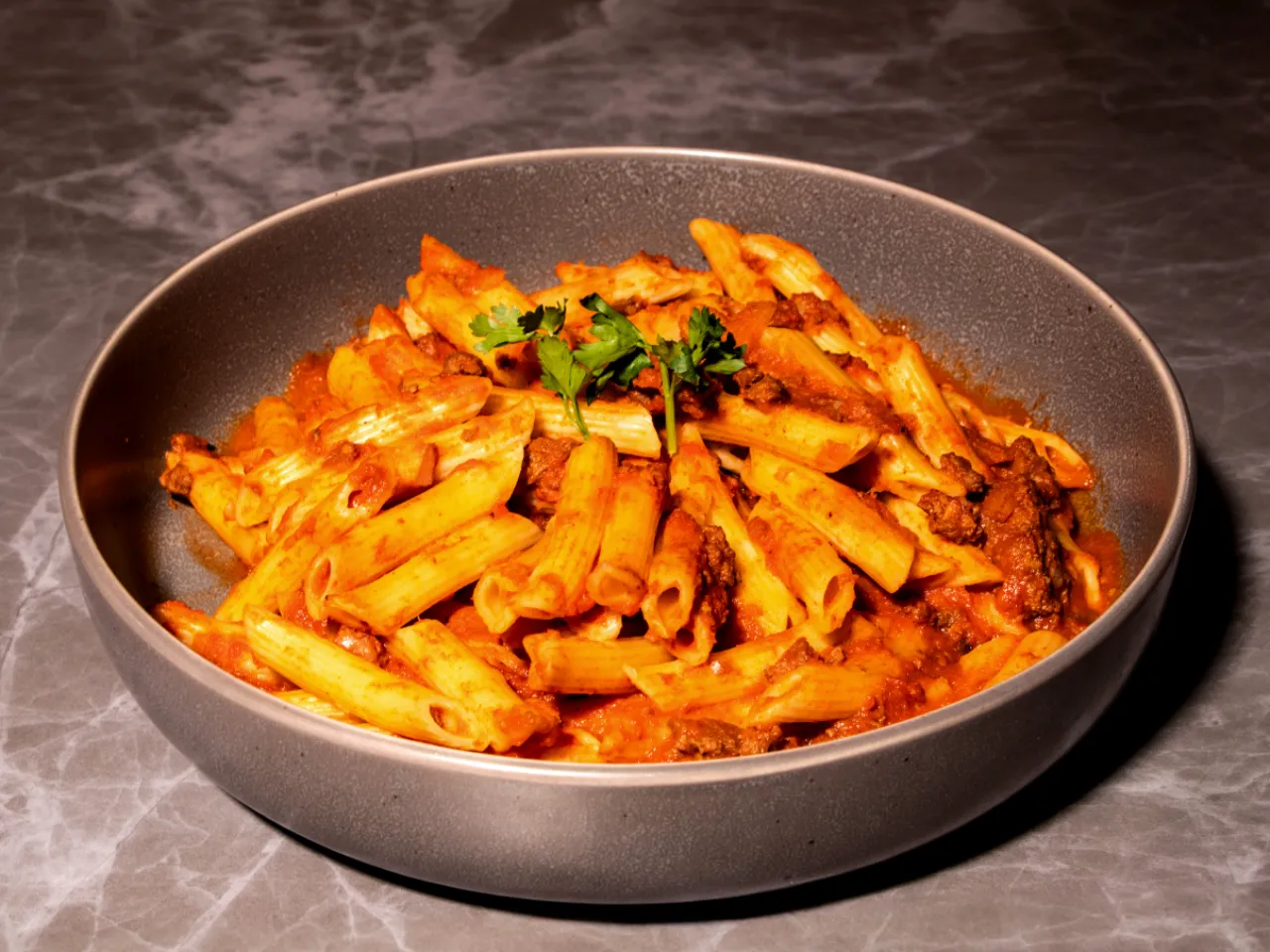 Penne salsa boloñesa